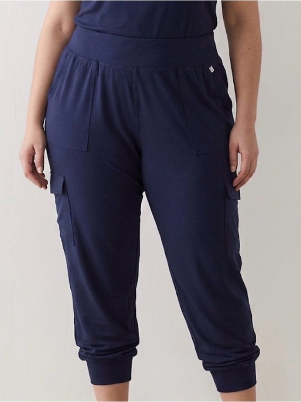 LIVI Lane Bryant Women’s Navy Blue Cargo Joggers Pants Size 22/24 (A662)